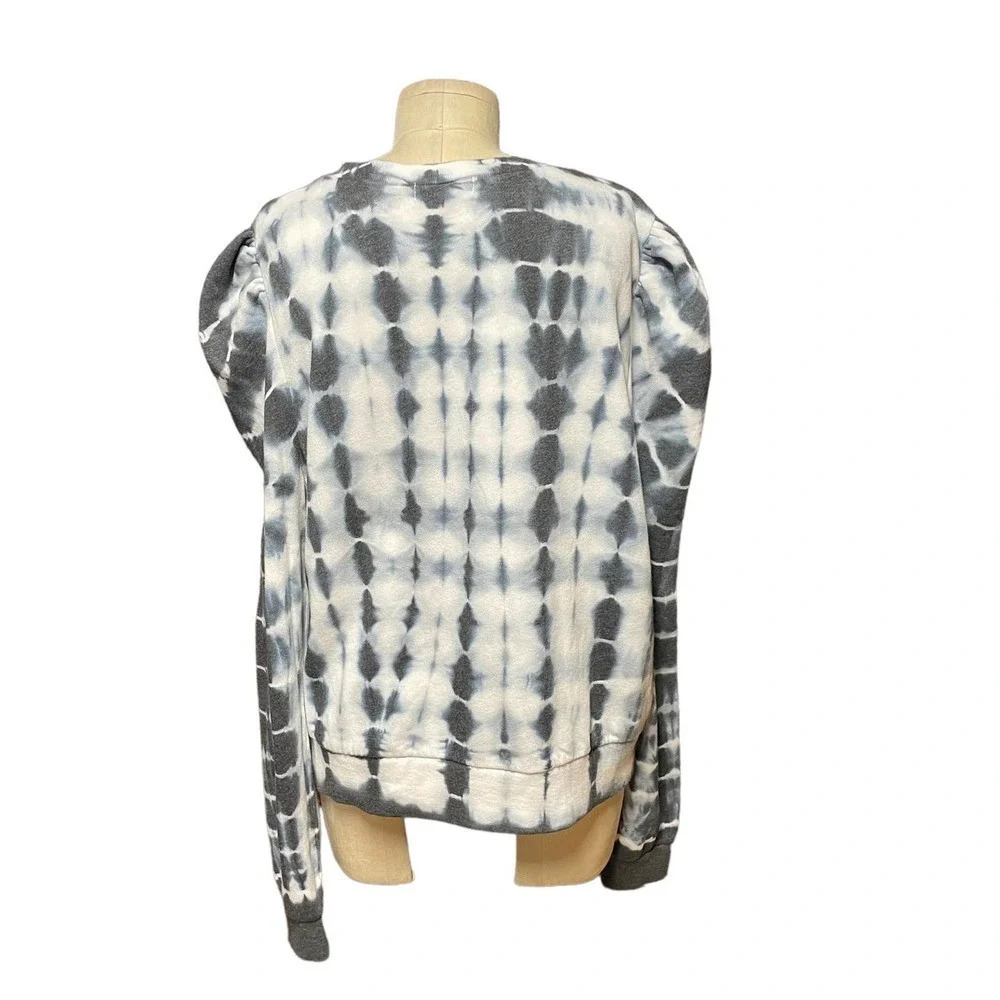 Generation Love Natasha Tie Dye Puff Sleeve  Sweatshirt Blue‎ White Size L - Picture 6 of 9